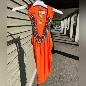 LIVE TO BE SPOILED ORANGE BEADED TOP